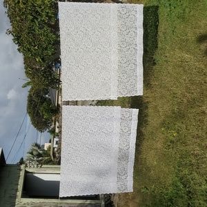 A pair of Vintage JC Penny White Lace Curtains